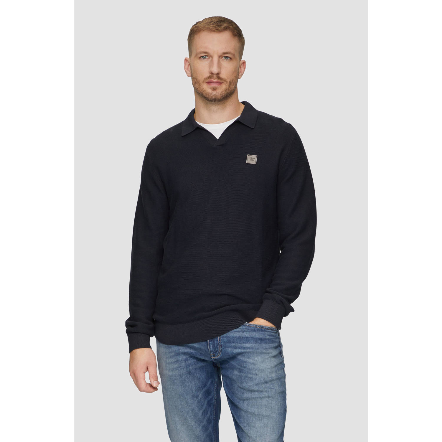 s.Oliver gebreide trui donkerblauw