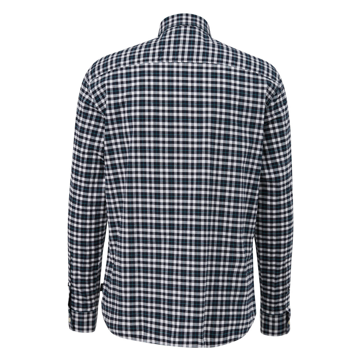 s.Oliver geruit regular fit overhemd blauw groen