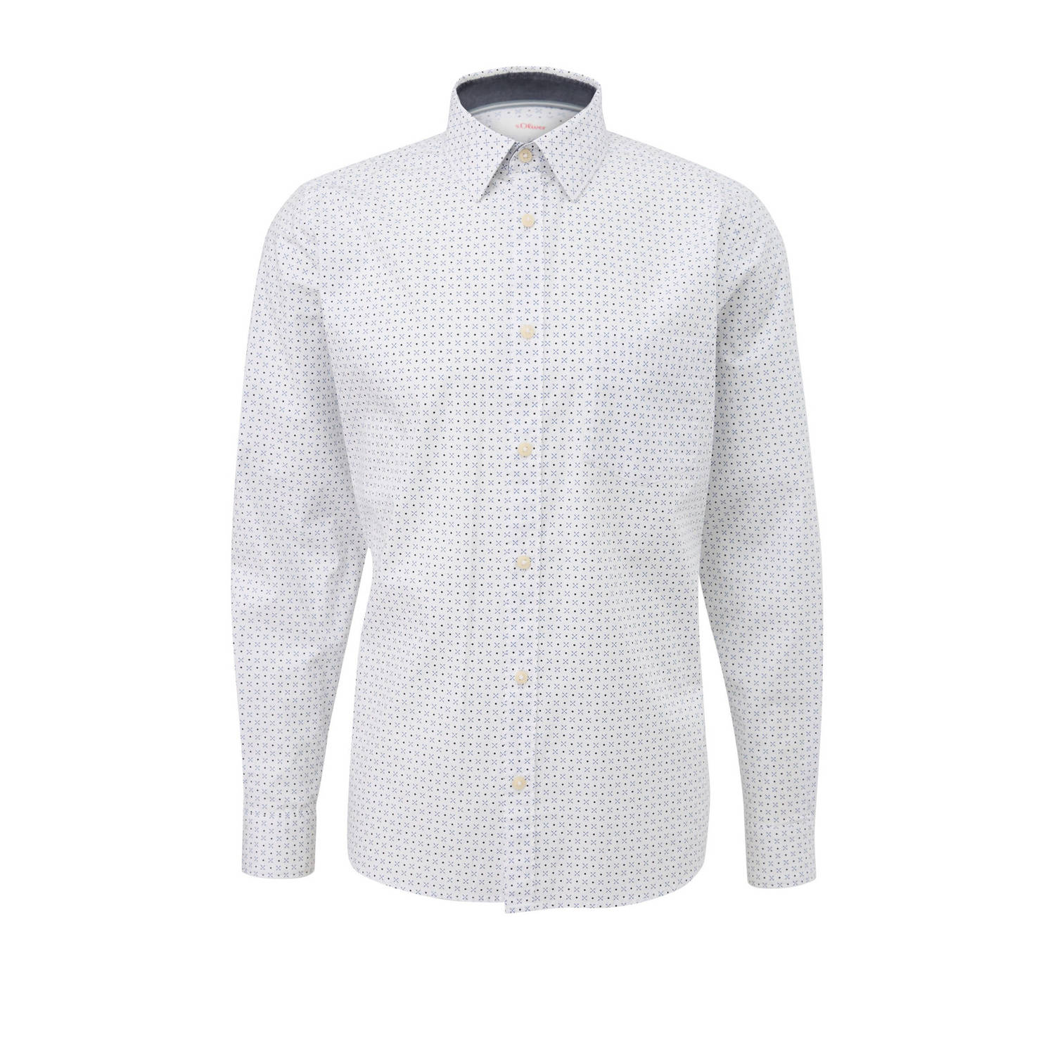 S.Oliver RED LABEL Slim fit vrijetijdsoverhemd van katoenmix