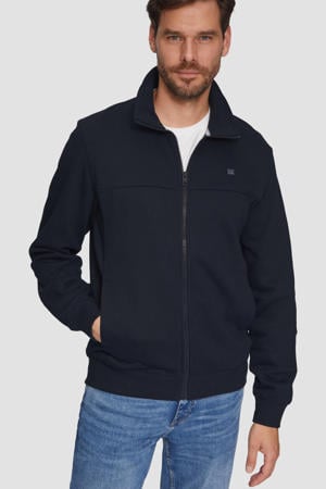 sweatvest met logo donkerblauw