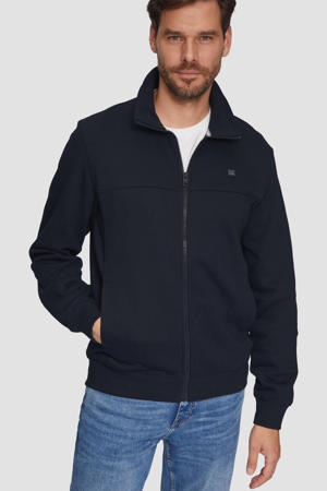 sweatvest met logo donkerblauw
