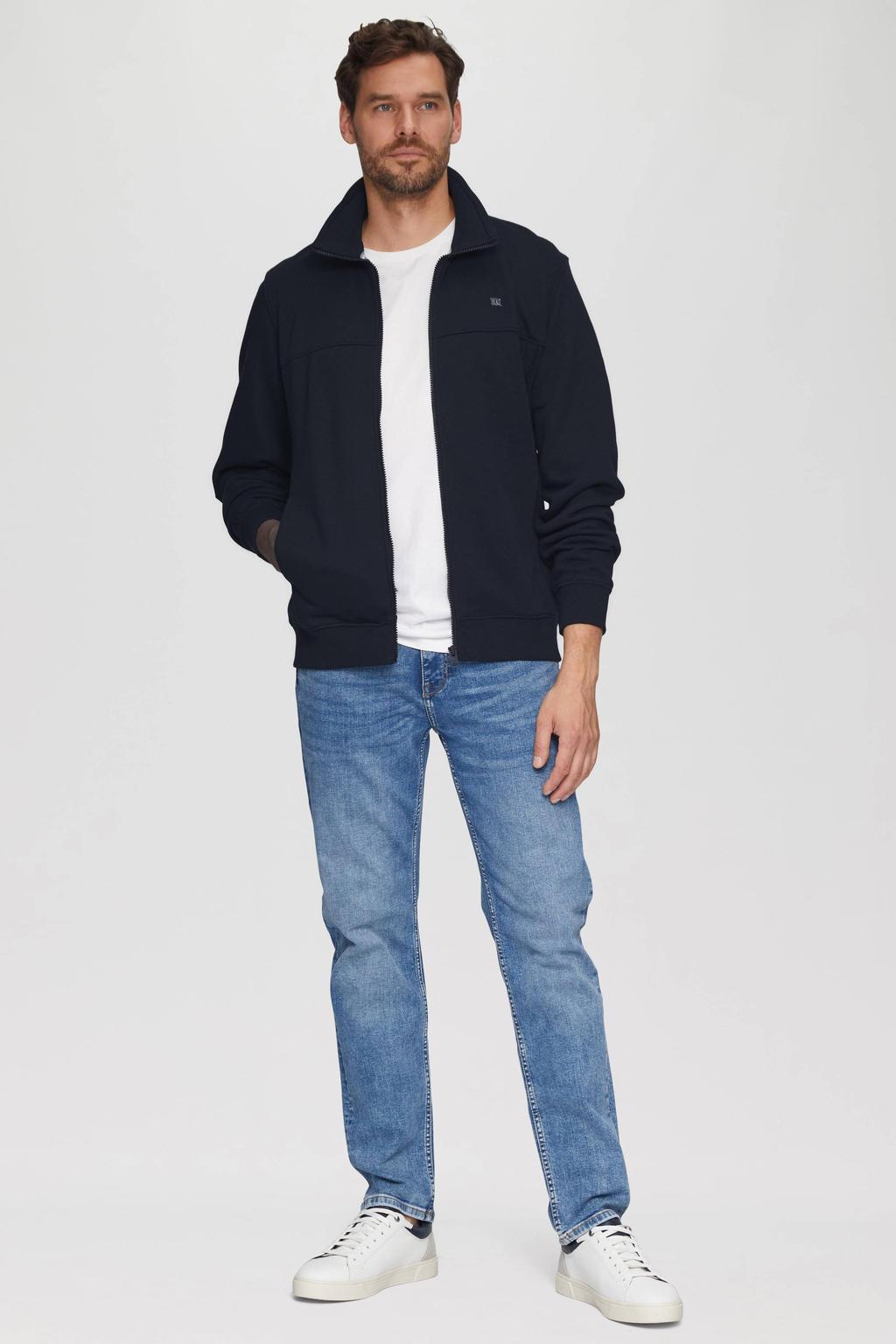 s.Oliver sweatvest met logo donkerblauw