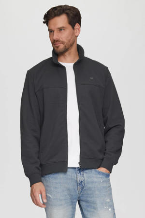 sweatvest met logo antraciet