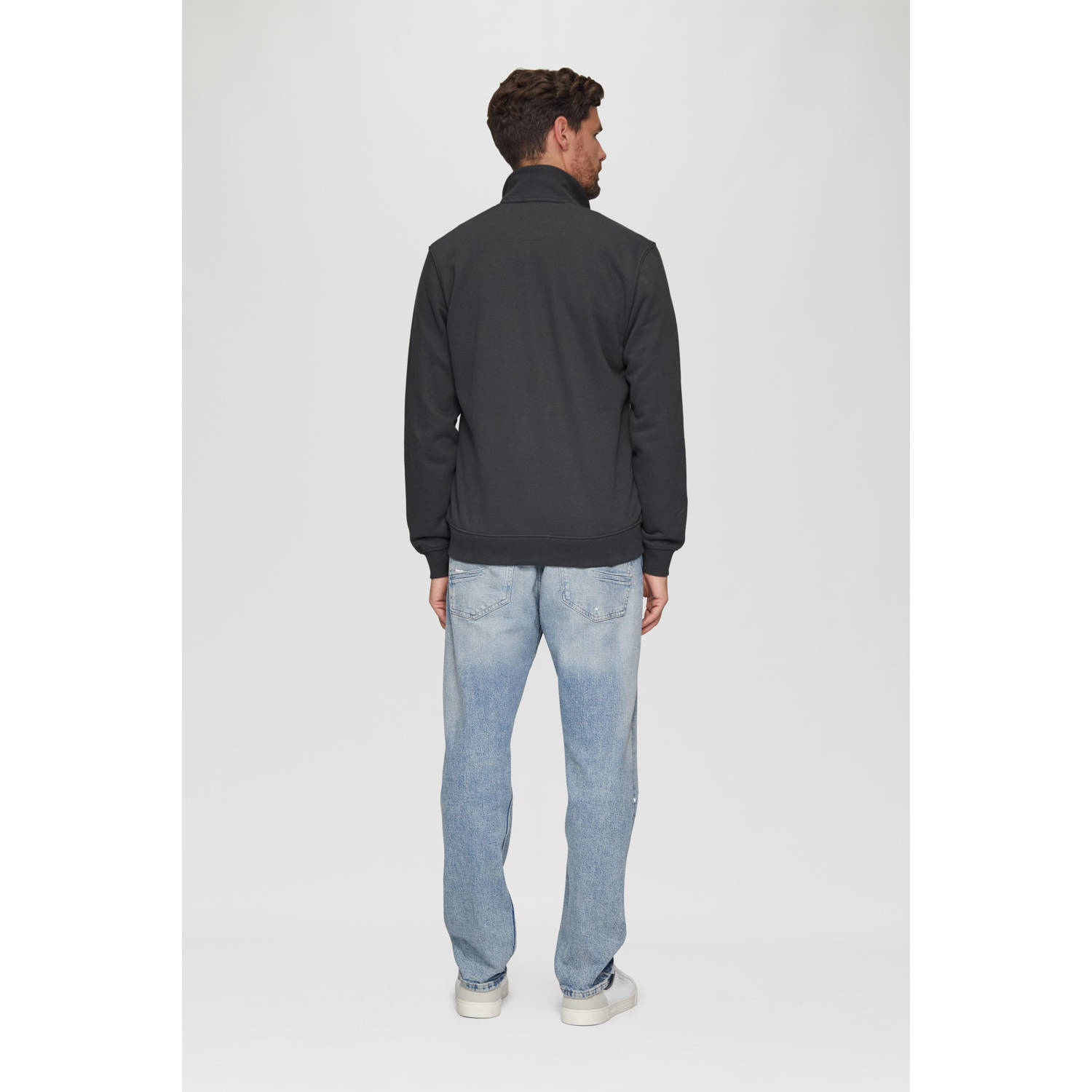s.Oliver sweatvest met logo antraciet