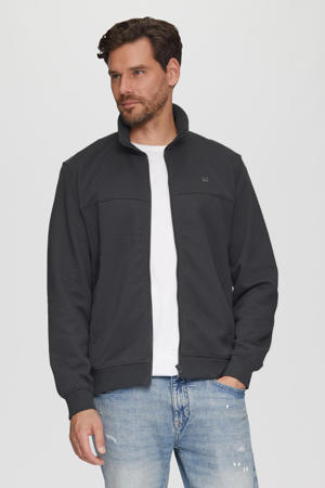 sweatvest met logo antraciet
