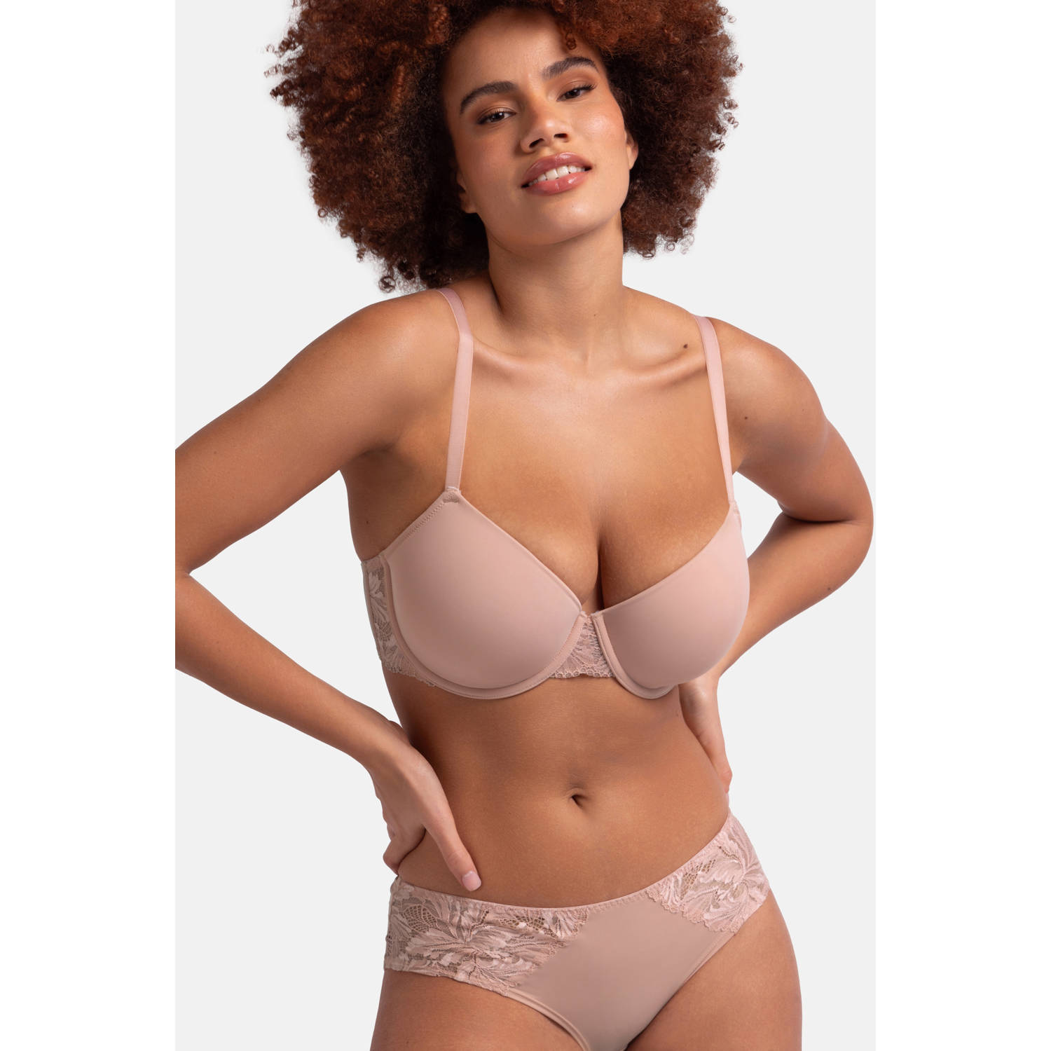 Dorina voorgevormde beugelbh Nadia (set van 2) oudroze zwart
