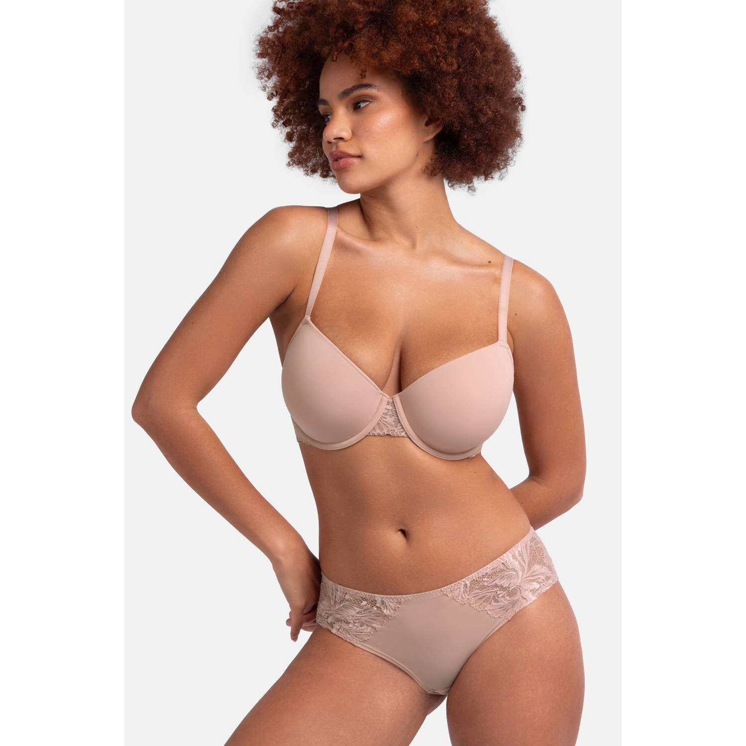 Dorina voorgevormde beugelbh Nadia (set van 2) oudroze zwart
