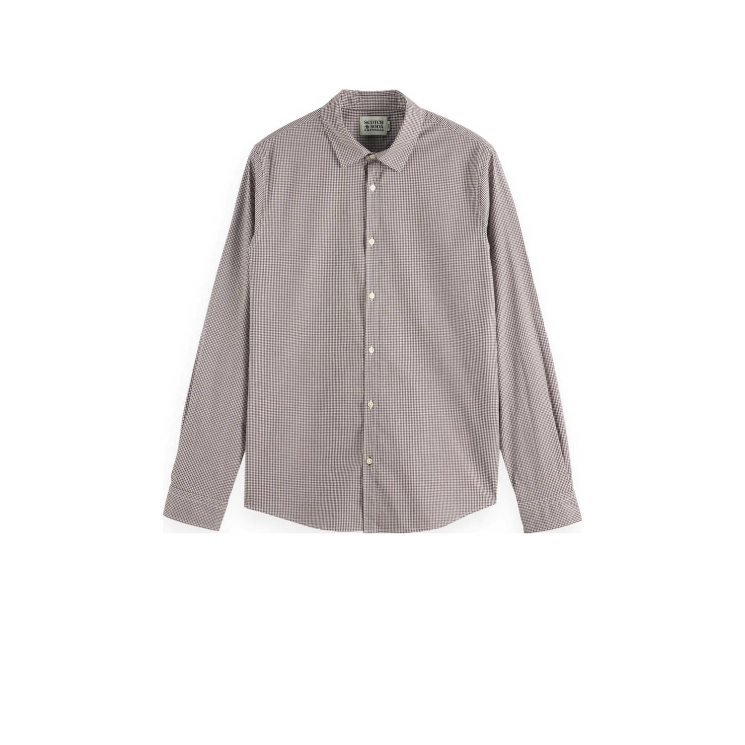 Scotch & Soda geruit regular fit overhemd medium brown