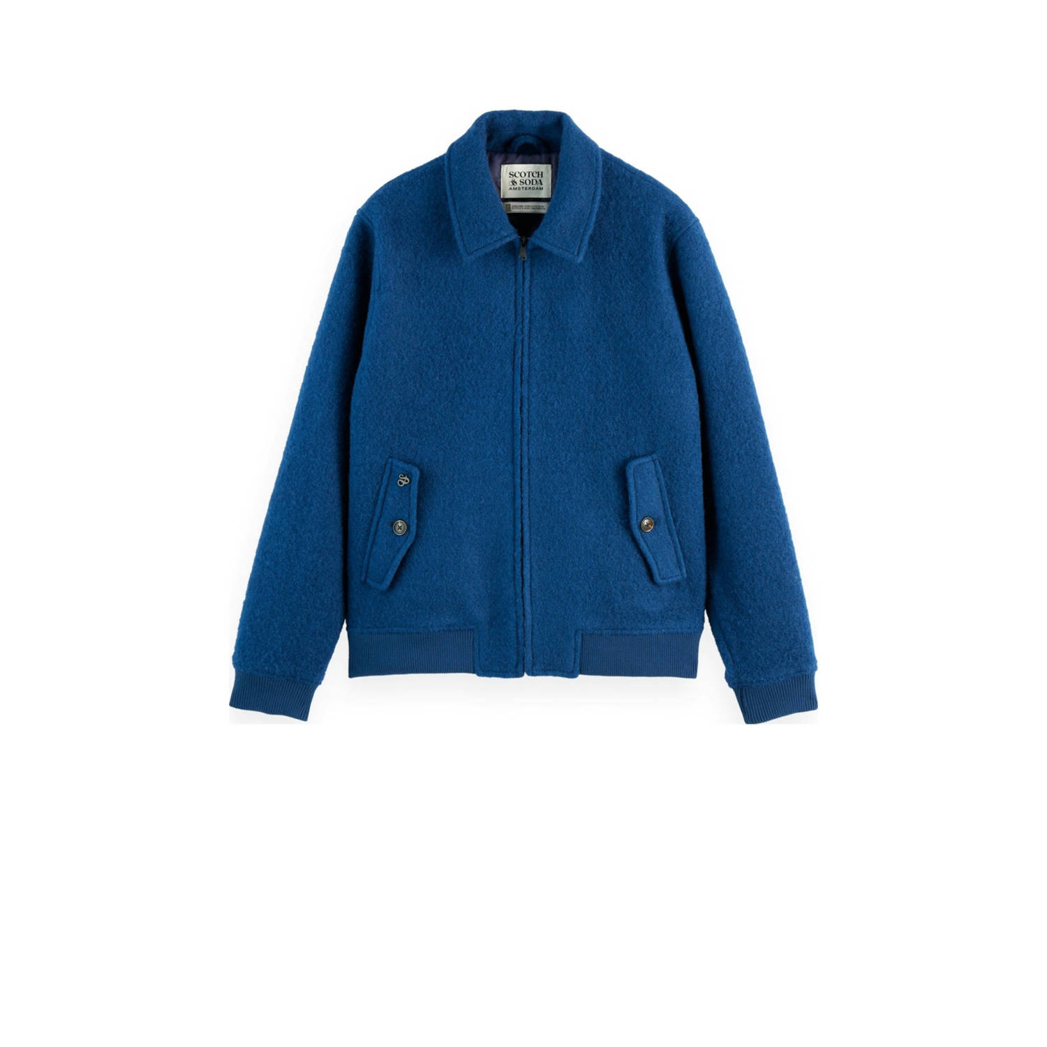 Scotch and Soda Bomberjack Wool Blend Royal Blauw