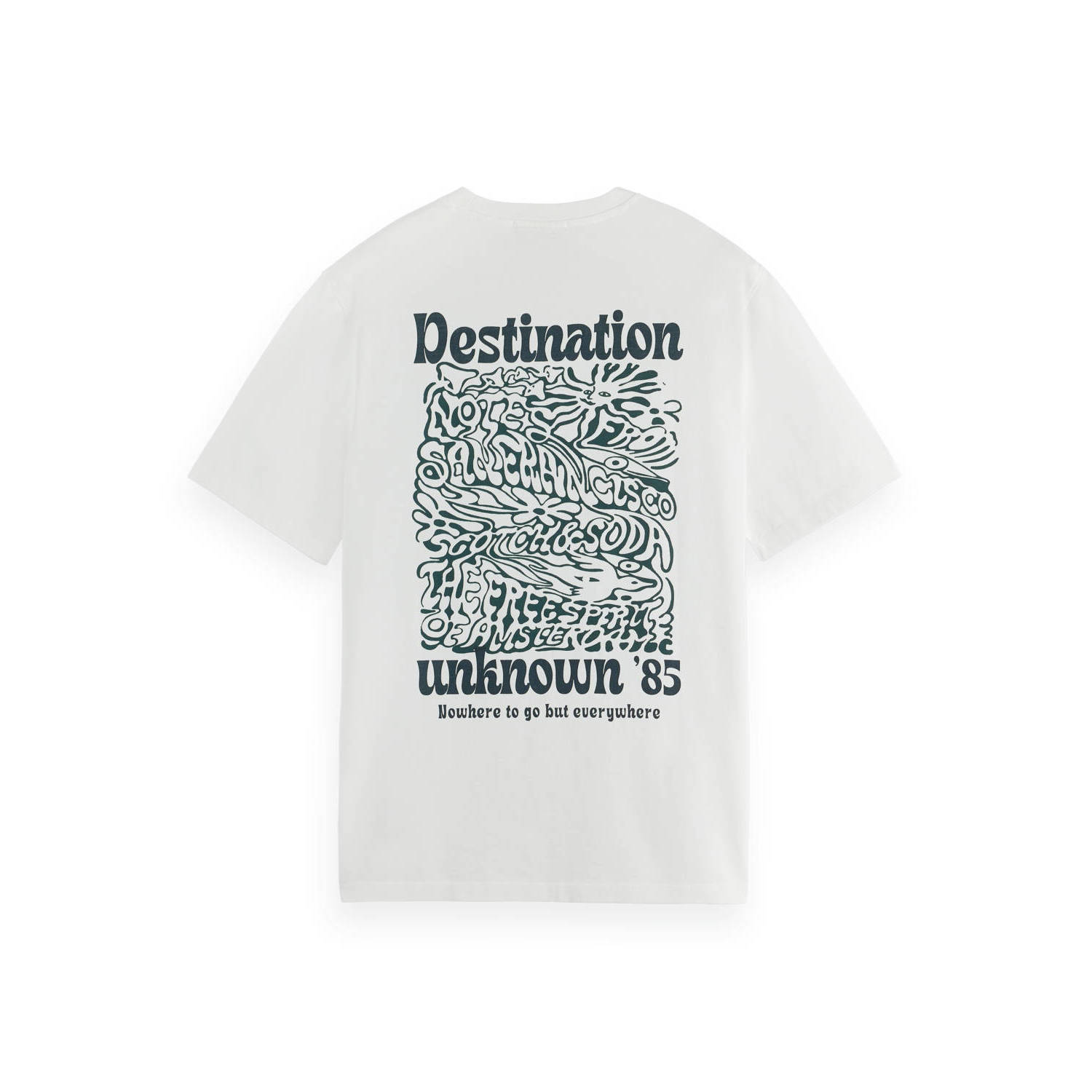 Scotch & Soda regular fit T-shirt met backprint wit