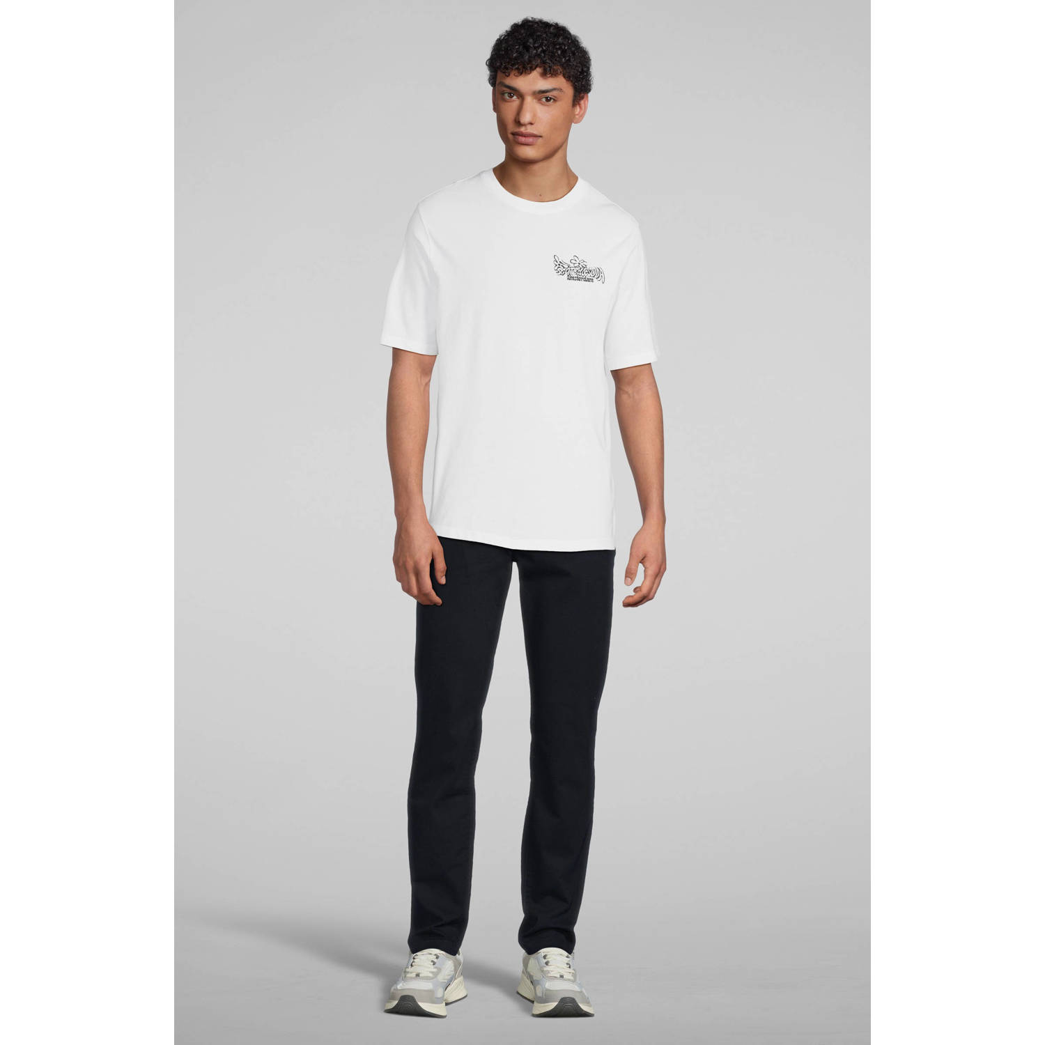 Scotch & Soda regular fit T-shirt met backprint wit