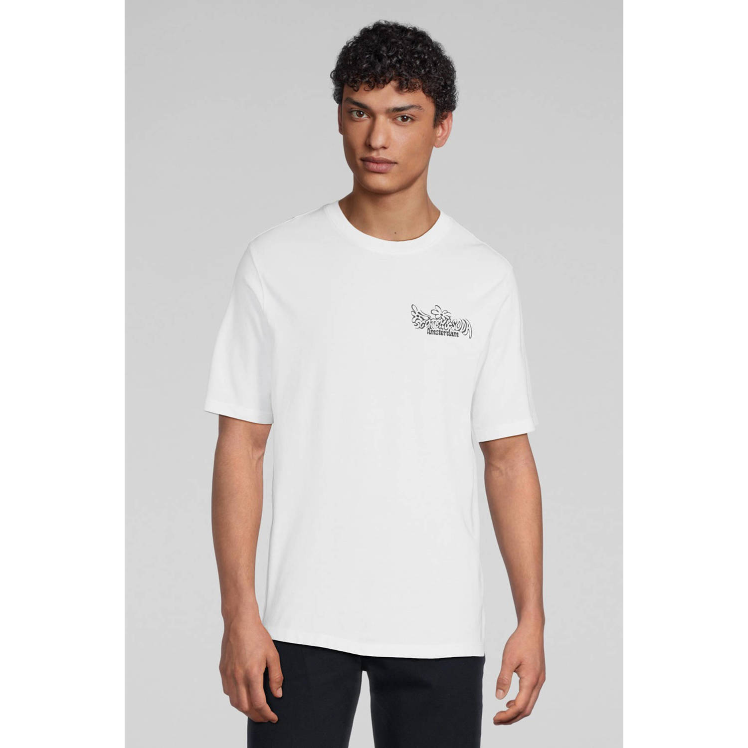Scotch & Soda regular fit T-shirt met backprint wit