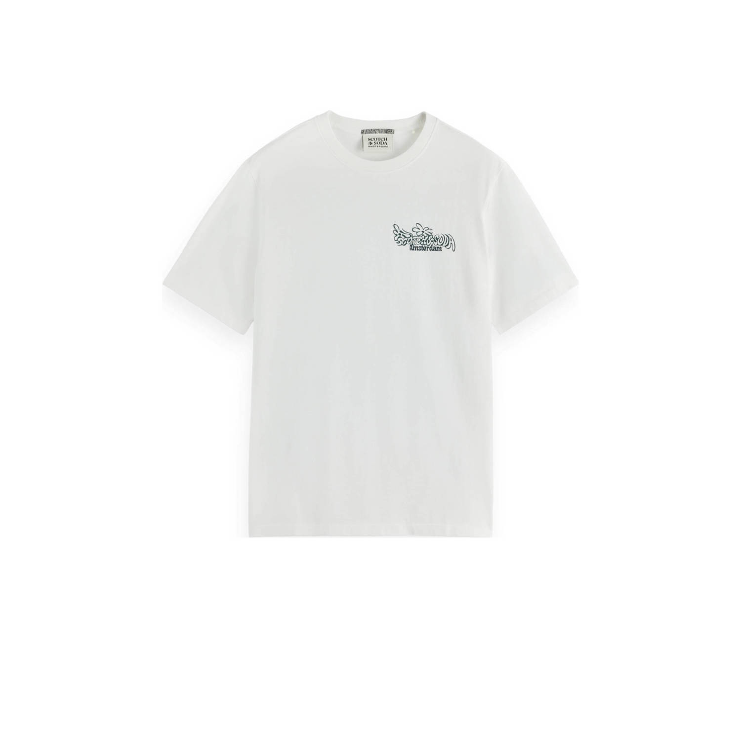 Scotch & Soda regular fit T-shirt met backprint wit