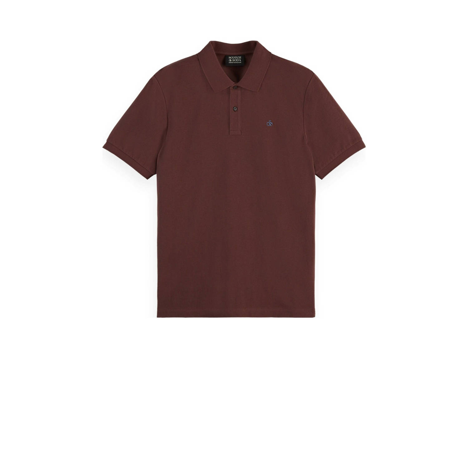 Scotch & Soda regular fit polo met logo donkerrood