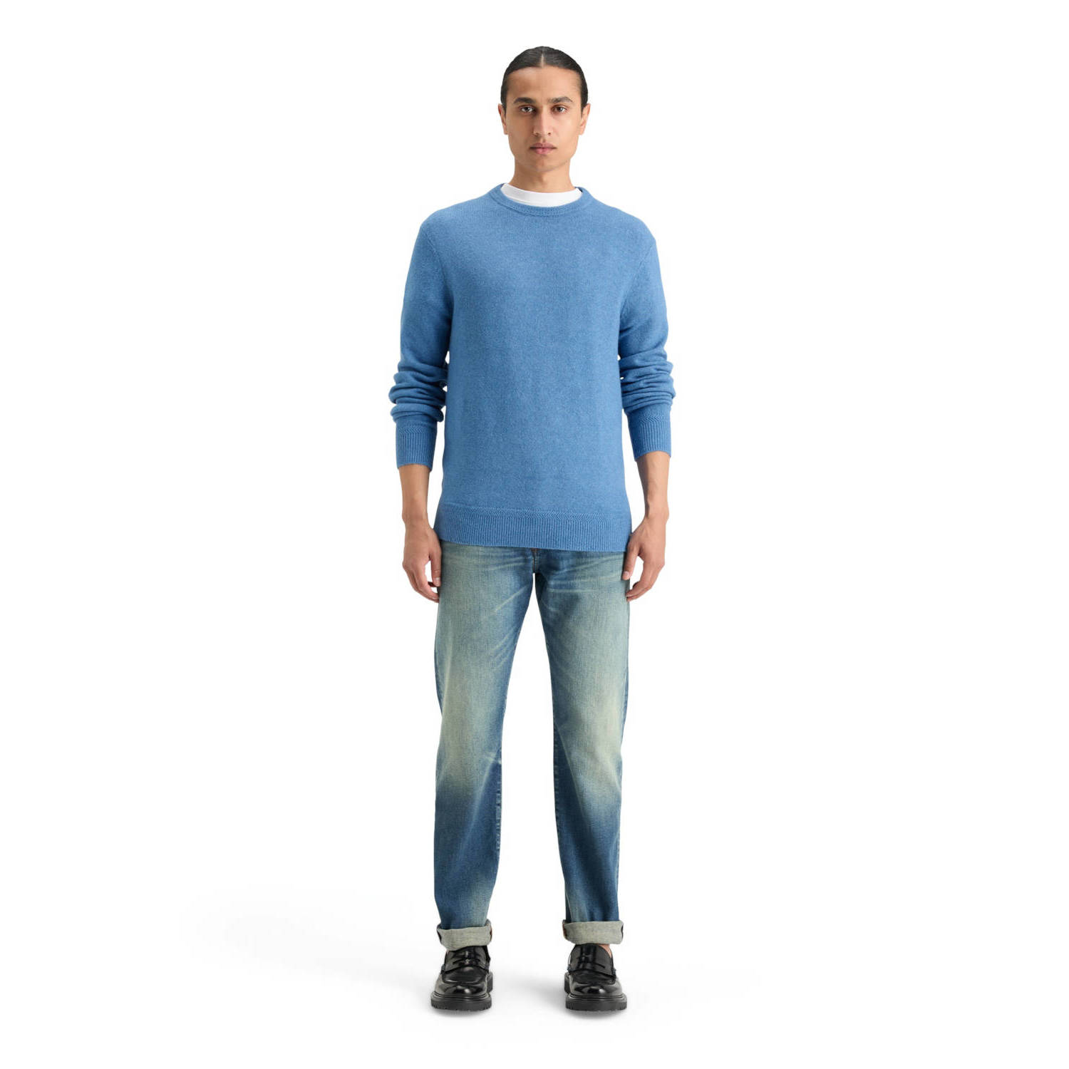 SCOTCH & SODA Heren Truien & Vesten Soft Knit Regular Fit Sweater Blauw