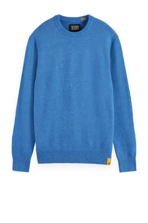 wollen gebreide trui blauw