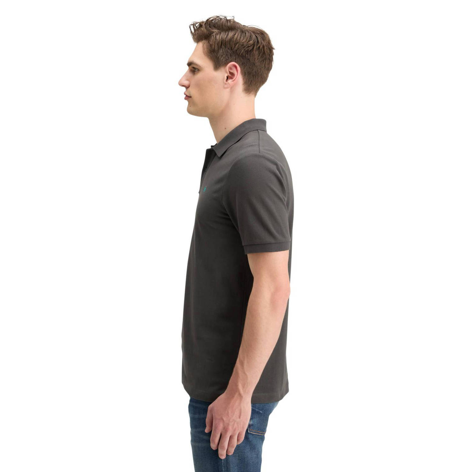 Scotch & Soda regular fit polo met logo dark grey