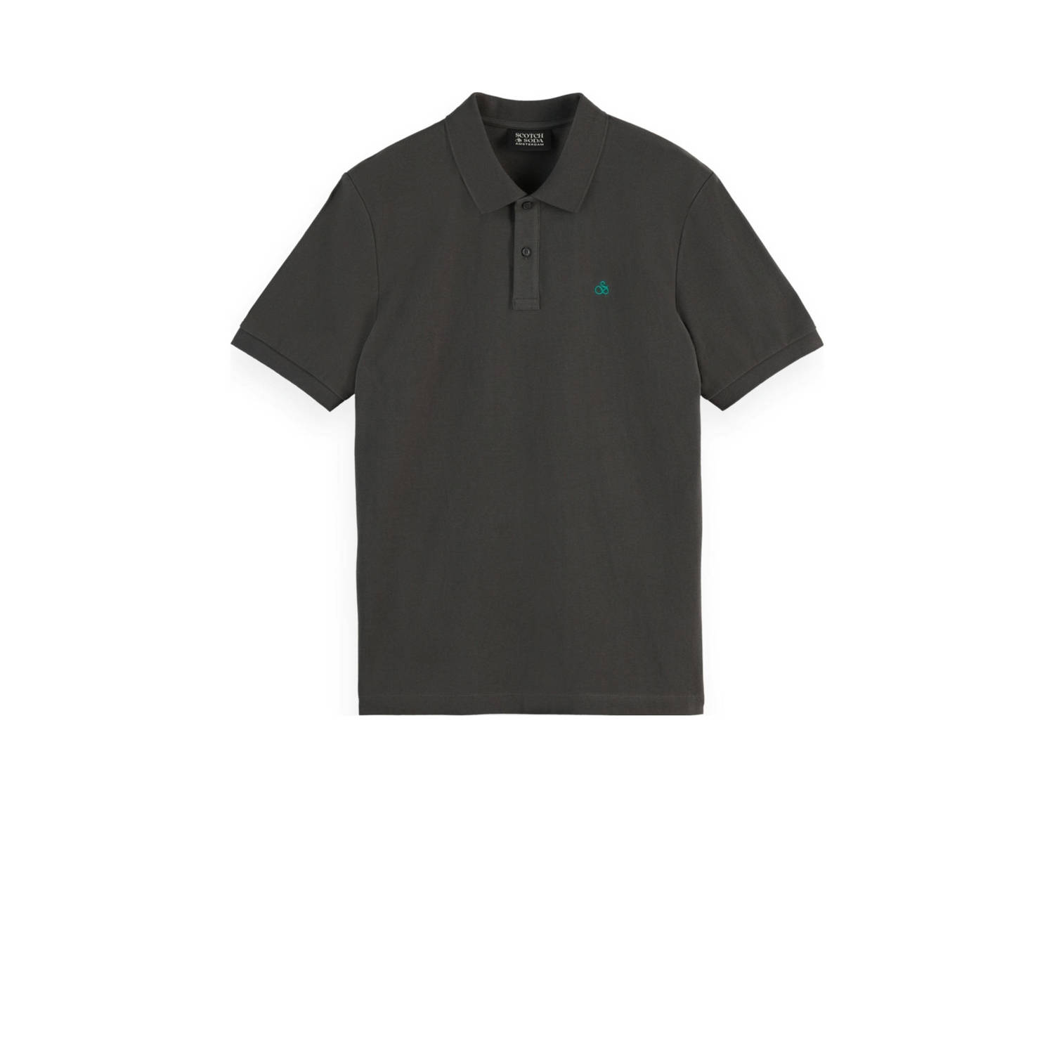 Scotch & Soda regular fit polo met logo dark grey