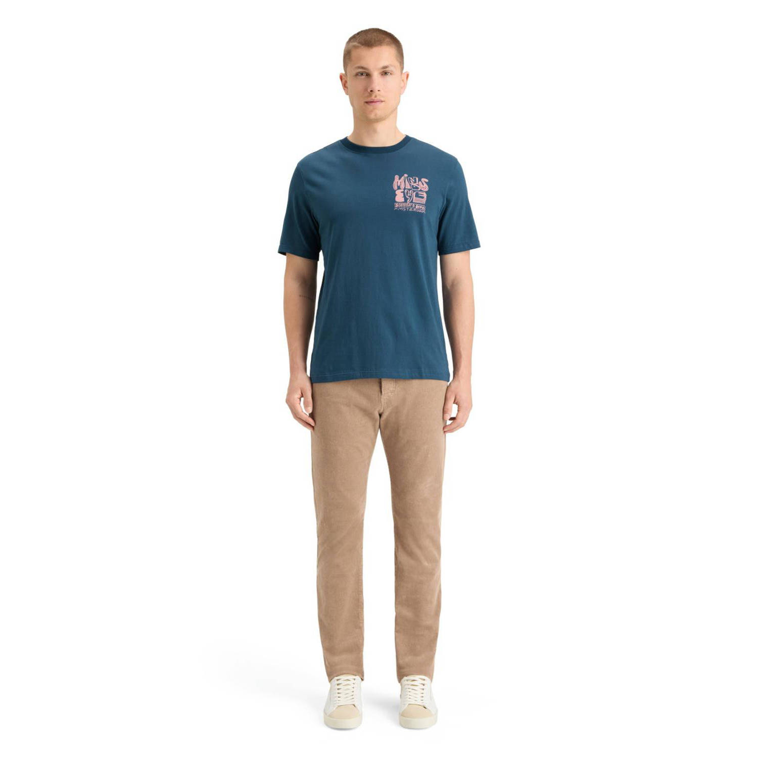 Scotch & Soda regular fit T-shirt met logo blauw