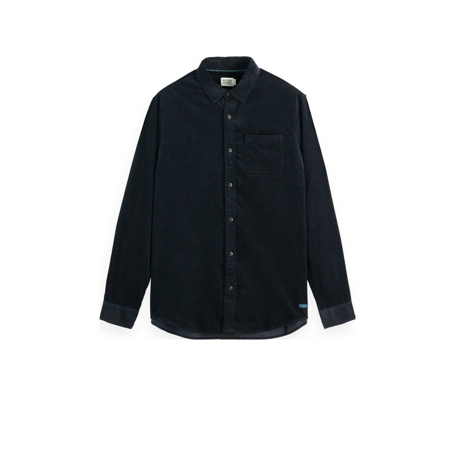 SCOTCH & SODA Heren Overhemden Solid Corduroy Shirt Zwart