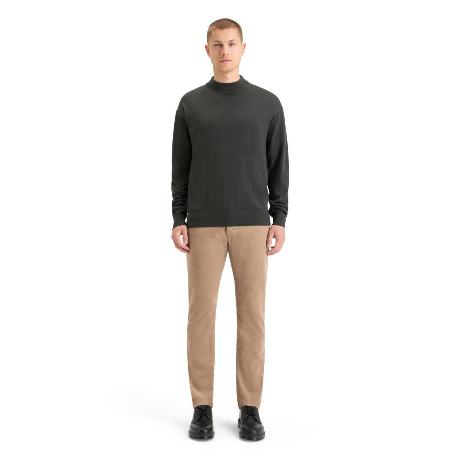 Scotch & Soda Sweater Scotch & Soda Essential Wool Blend Pullover Donkergroen