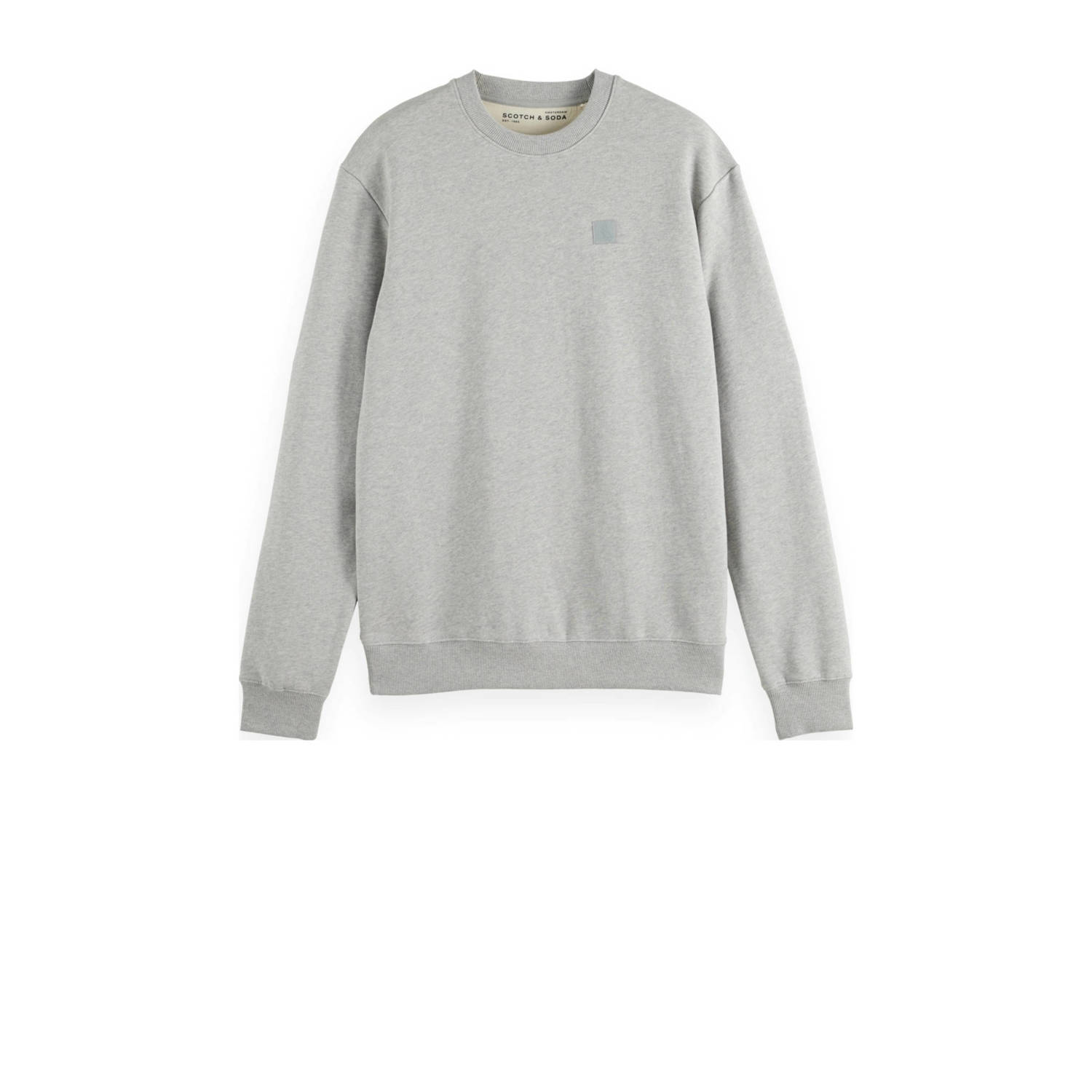 Scotch & Soda Logo Sweatshirt Upgrade Stijlvol Grijs Katoen Gray Heren