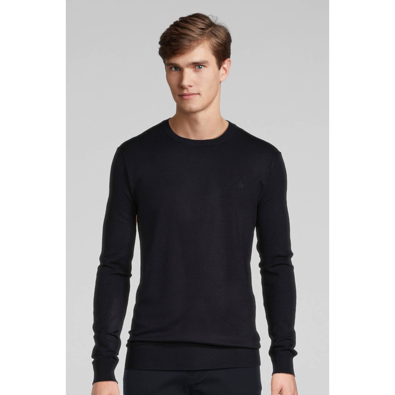 SCOTCH & SODA Heren Truien & Vesten Viscose Pullover Crewneck Donkerblauw