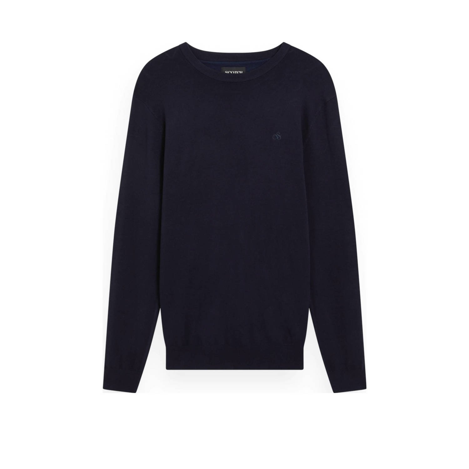 SCOTCH & SODA Heren Truien & Vesten Viscose Pullover Crewneck Donkerblauw