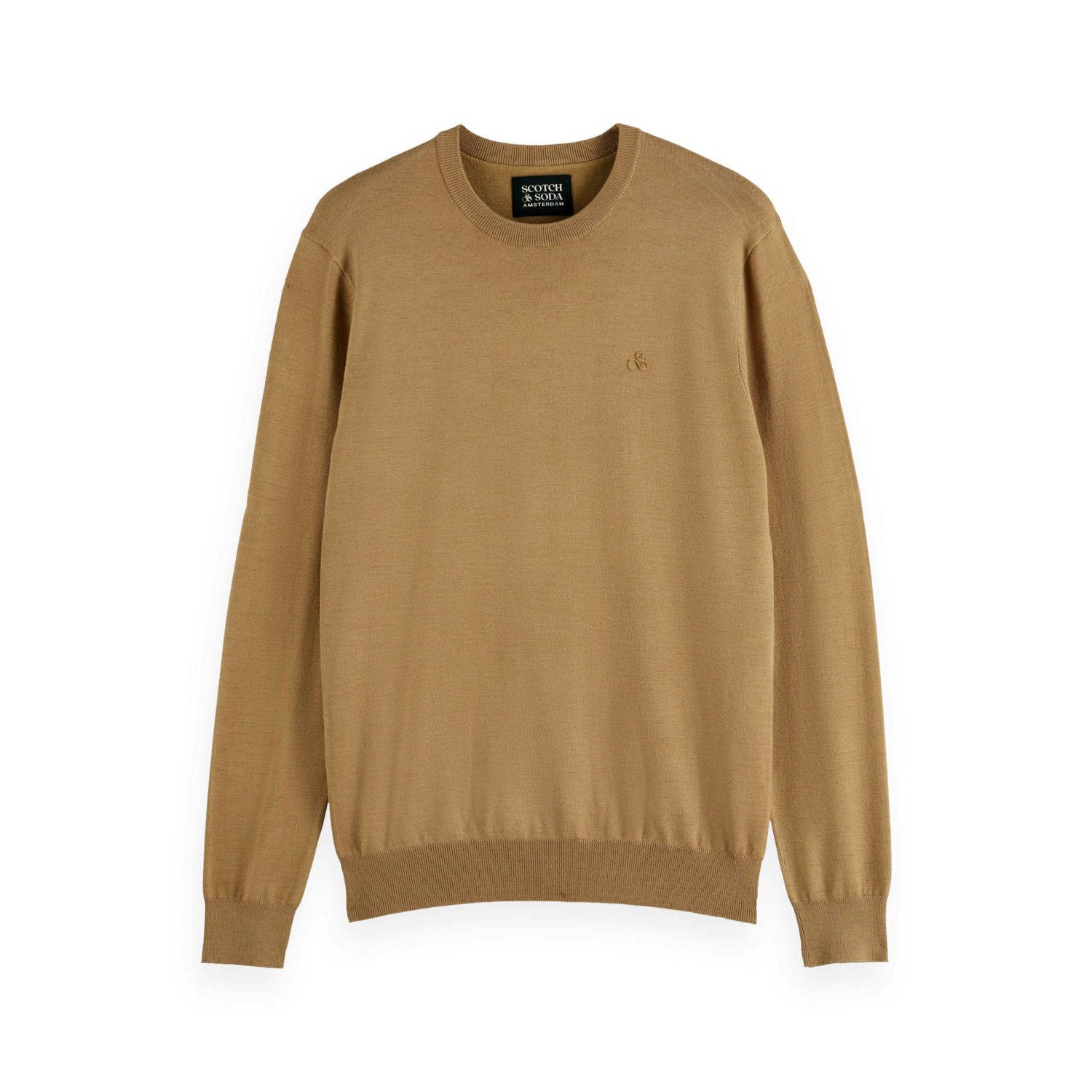 SCOTCH & SODA Heren Truien & Vesten Viscose Pullover Crewneck Camel