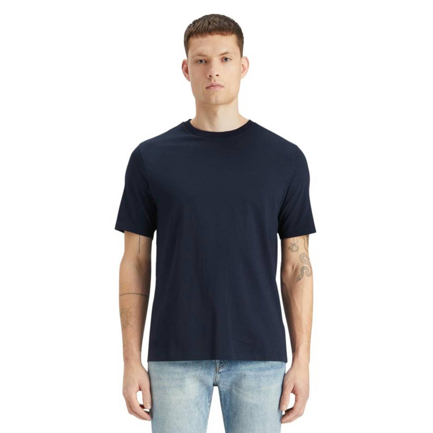 Scotch & Soda regular fit T-shirt met logo navy