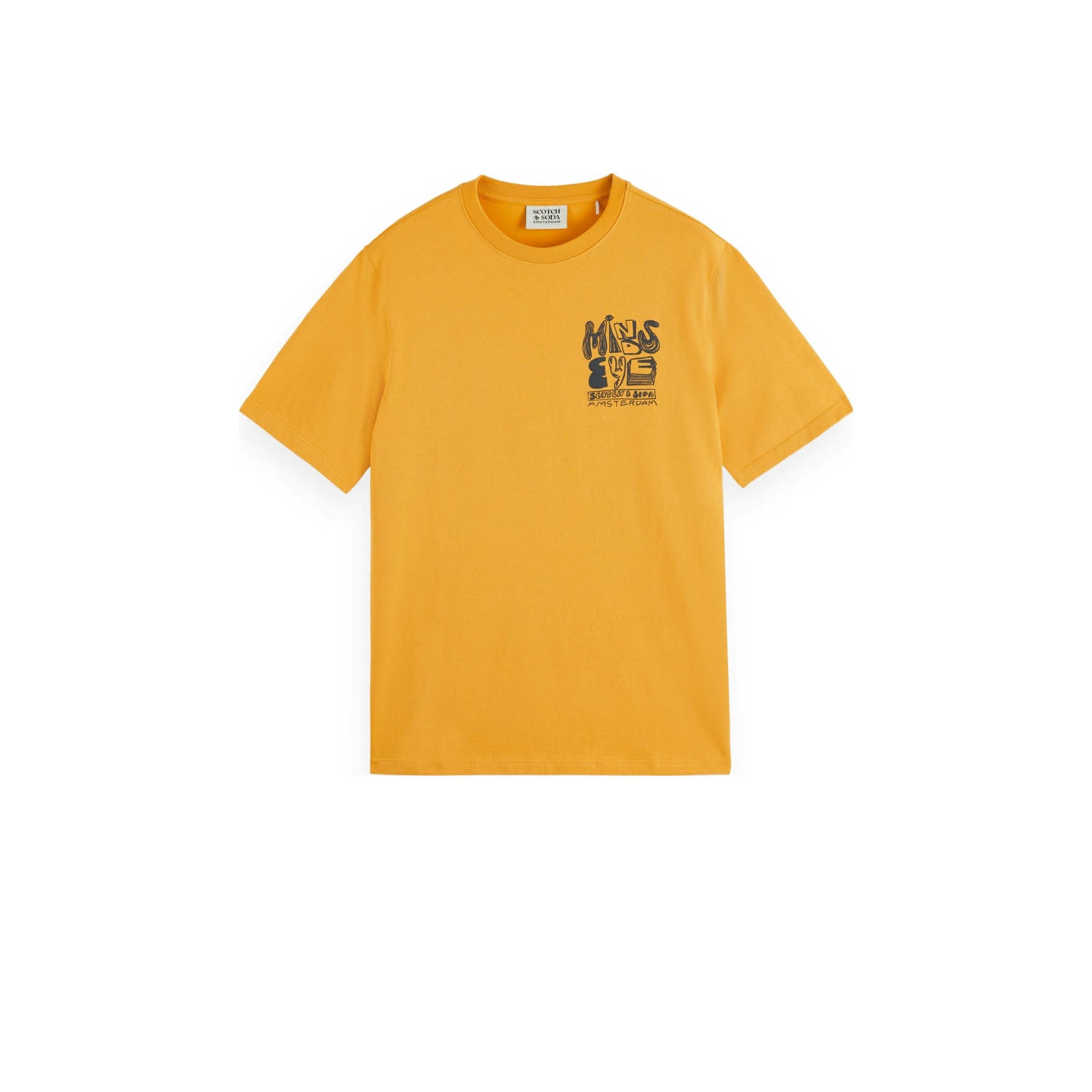 Scotch & Soda regular fit T-shirt met printopdruk medium yellow