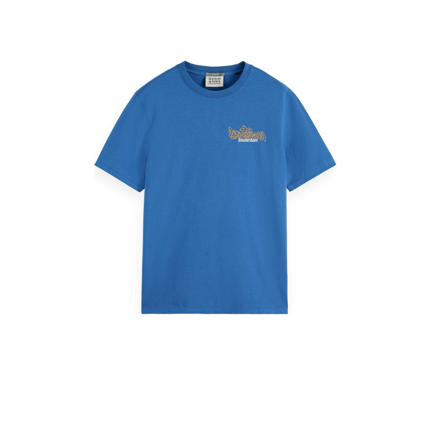 Scotch & Soda regular fit T-shirt met backprint smart blue