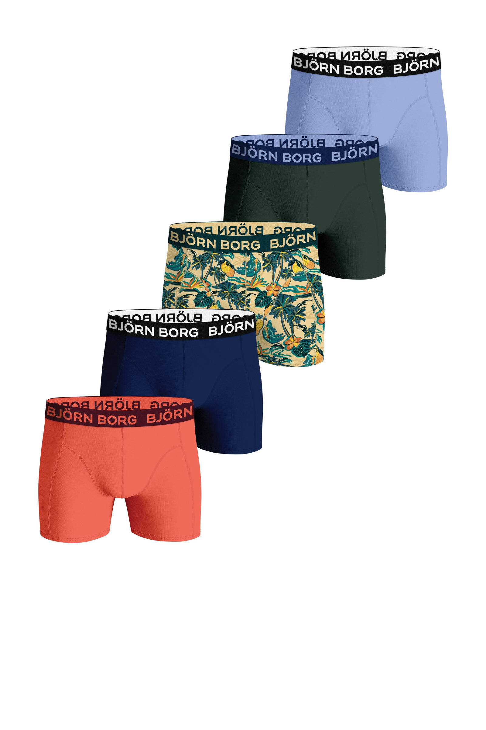 boxershort set van 5 oranje multicolor