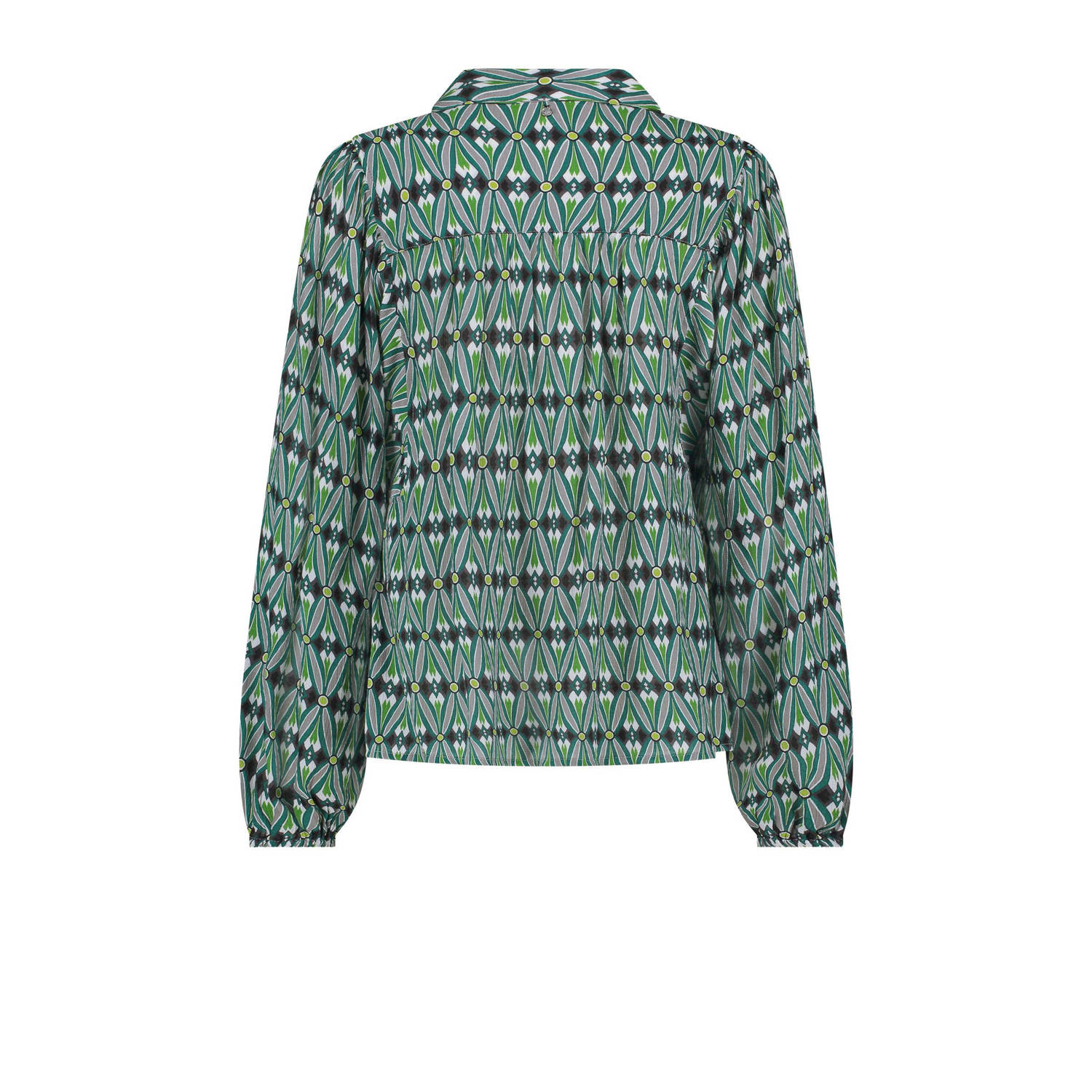 Tramontana blouse met all over print petrol
