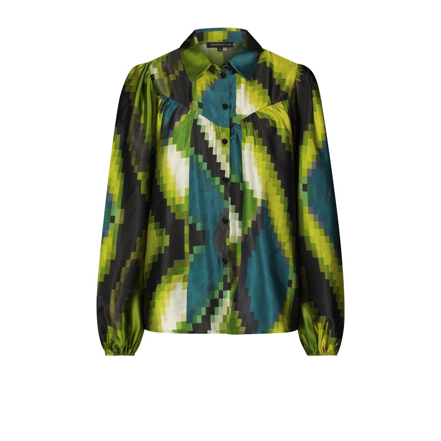 Tramontana Pixeled Forest Blouse Lange Mouw Multicolor Dames
