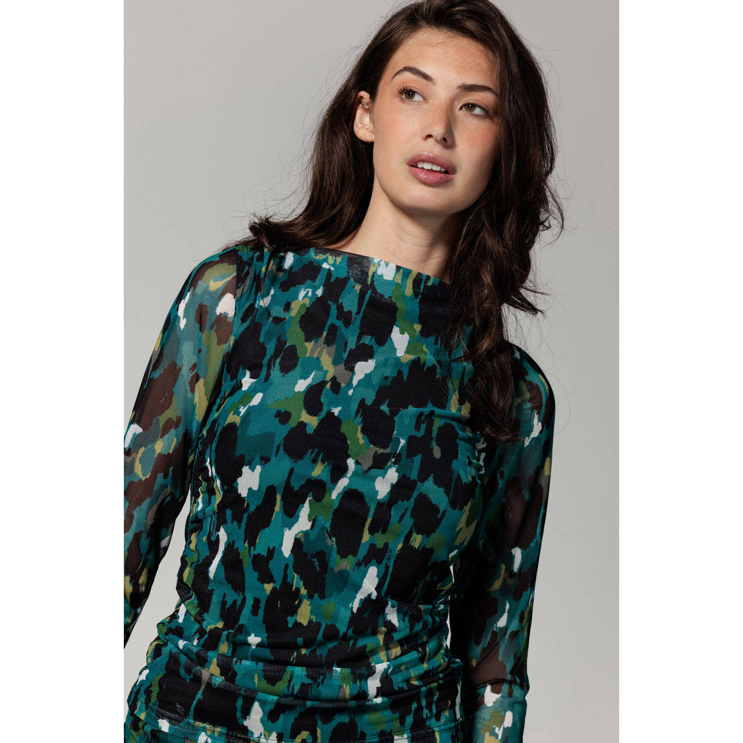Tramontana Mesh Herfst Top Lange Mouw Multicolor Dames