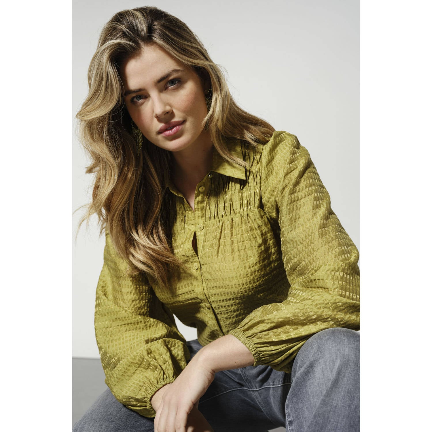 Tramontana semi-transparante blouse groen
