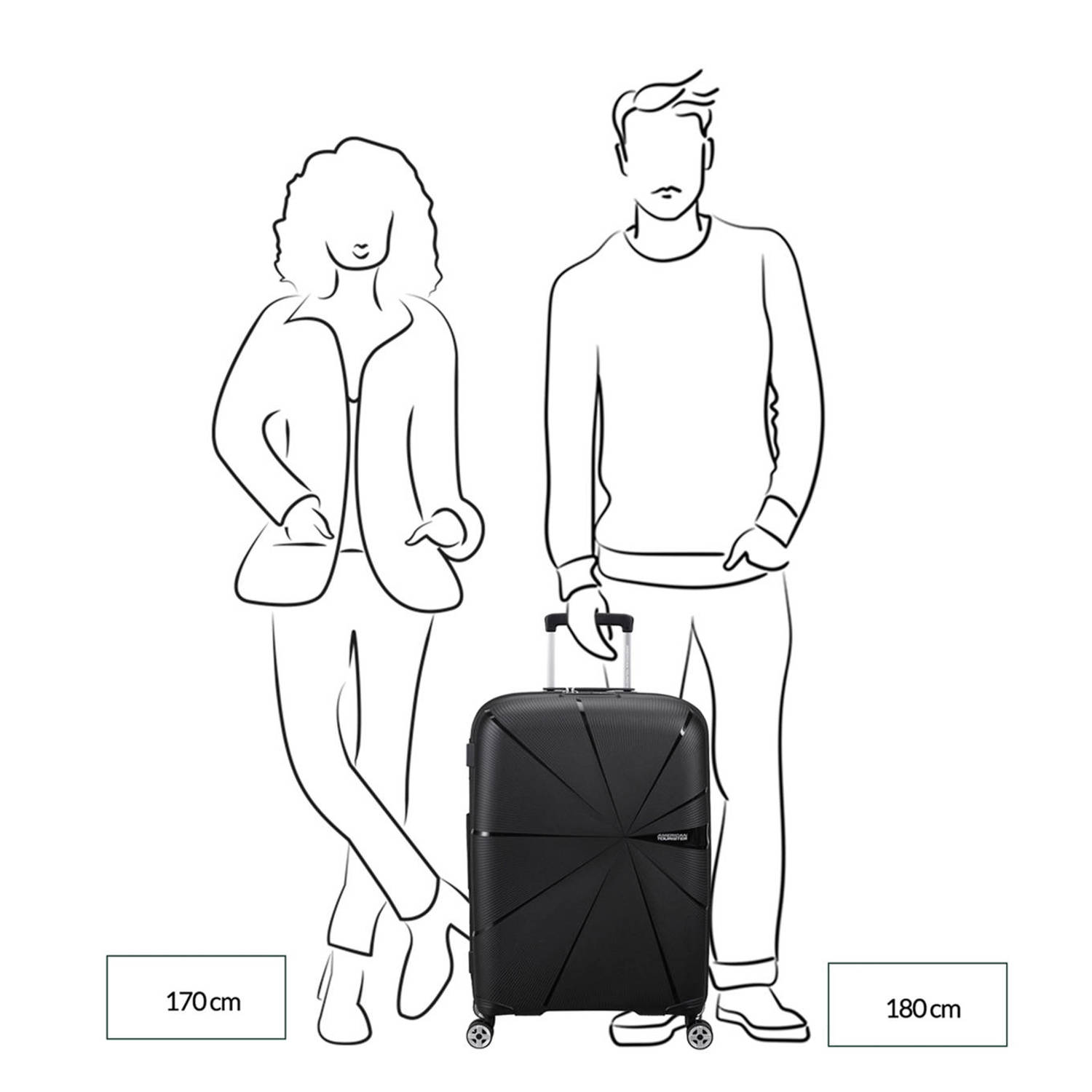 American Tourister trolley Starvibe 67 cm. Expandable lichtblauw