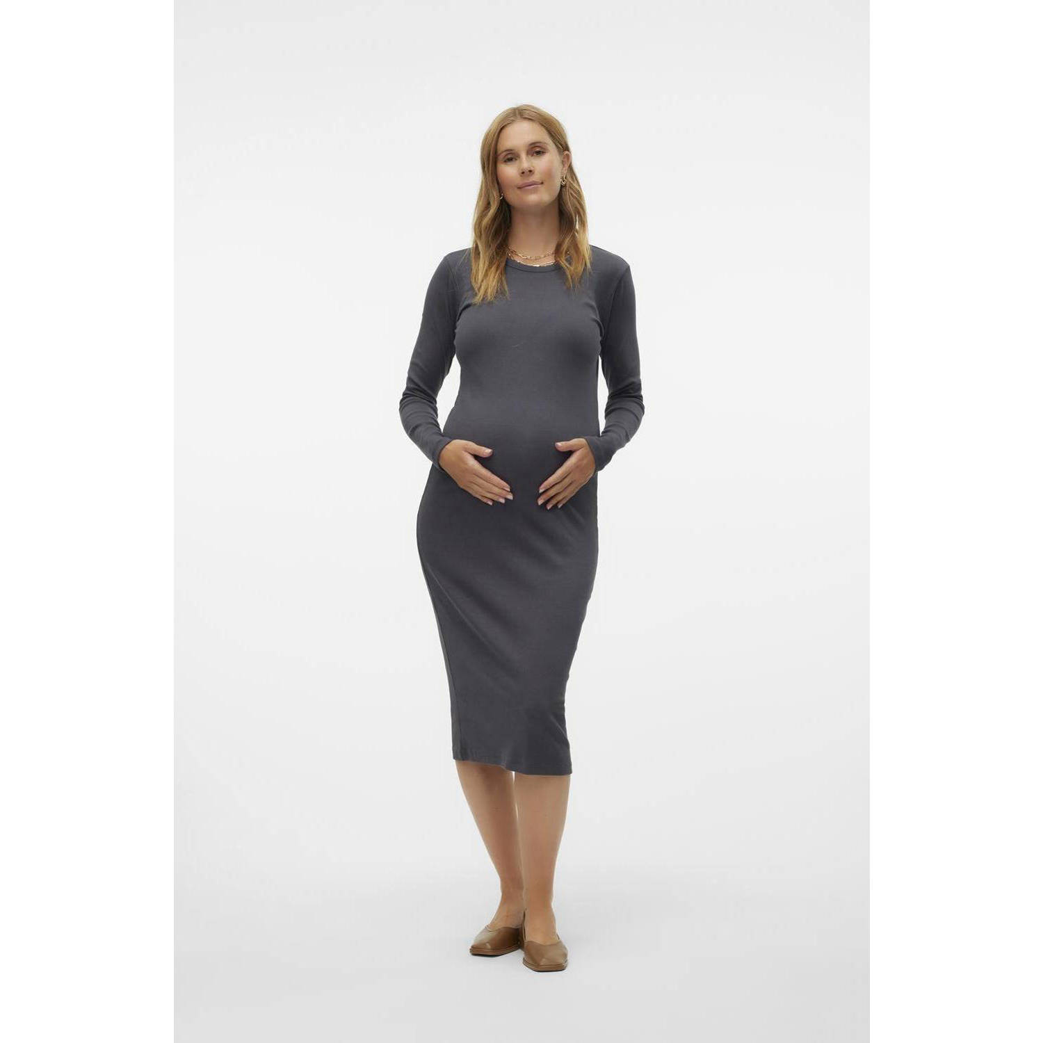 VERO MODA MATERNITY zwangerschaps korte jurk grijs