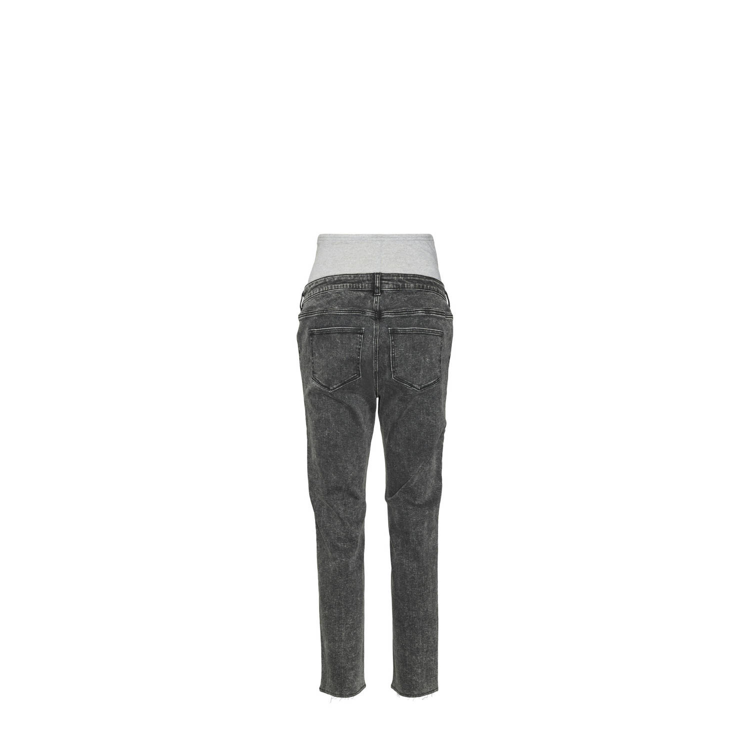 MAMALICIOUS high waist zwangerschaps slim fit jeans MLOSAKA grey denim