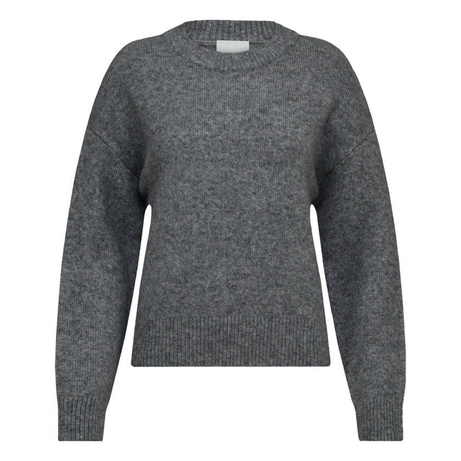 Sofie Schnoor Grijze Melange Sweater Nimasw Model Gray Dames