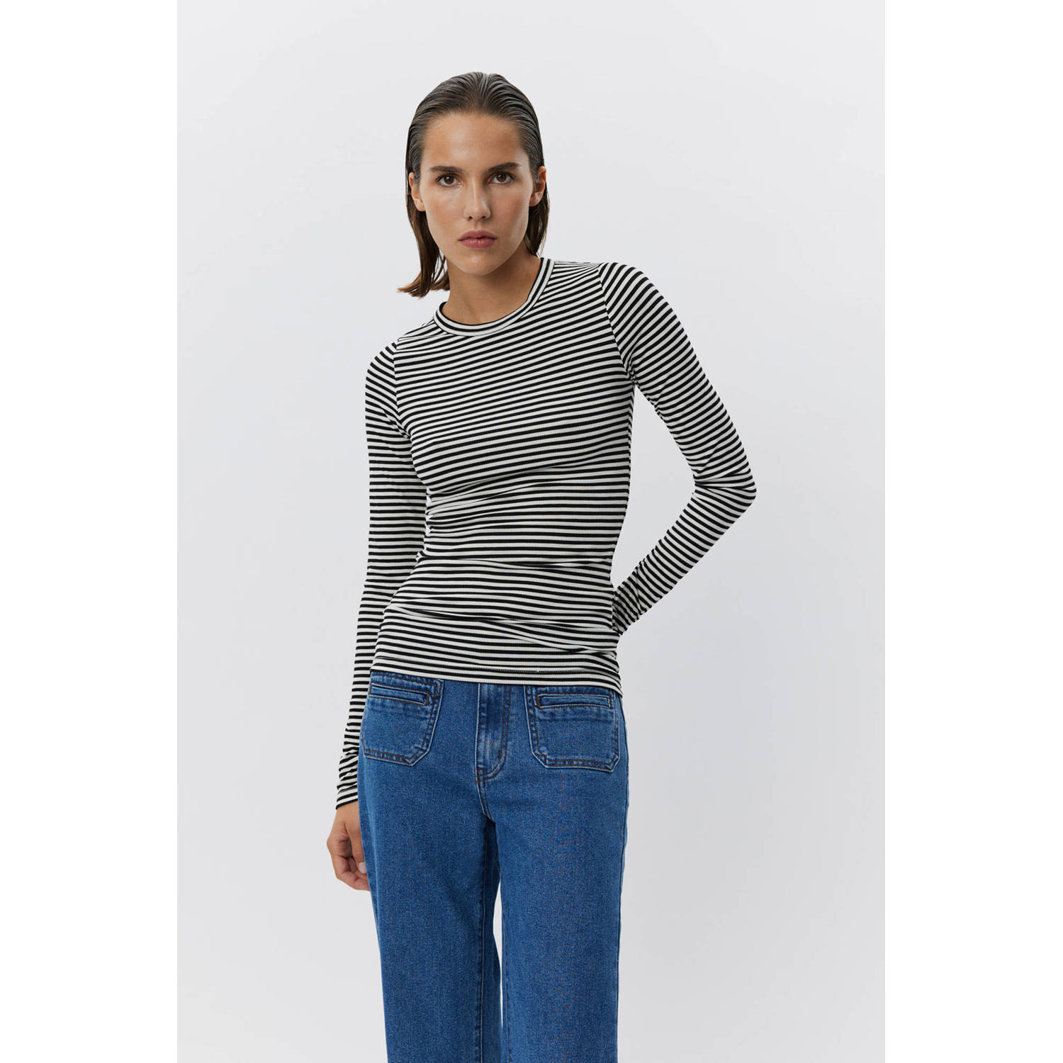 Sofie Schnoor Klassieke Lange Mouw Zwart Gestreepte Blouse Black Dames