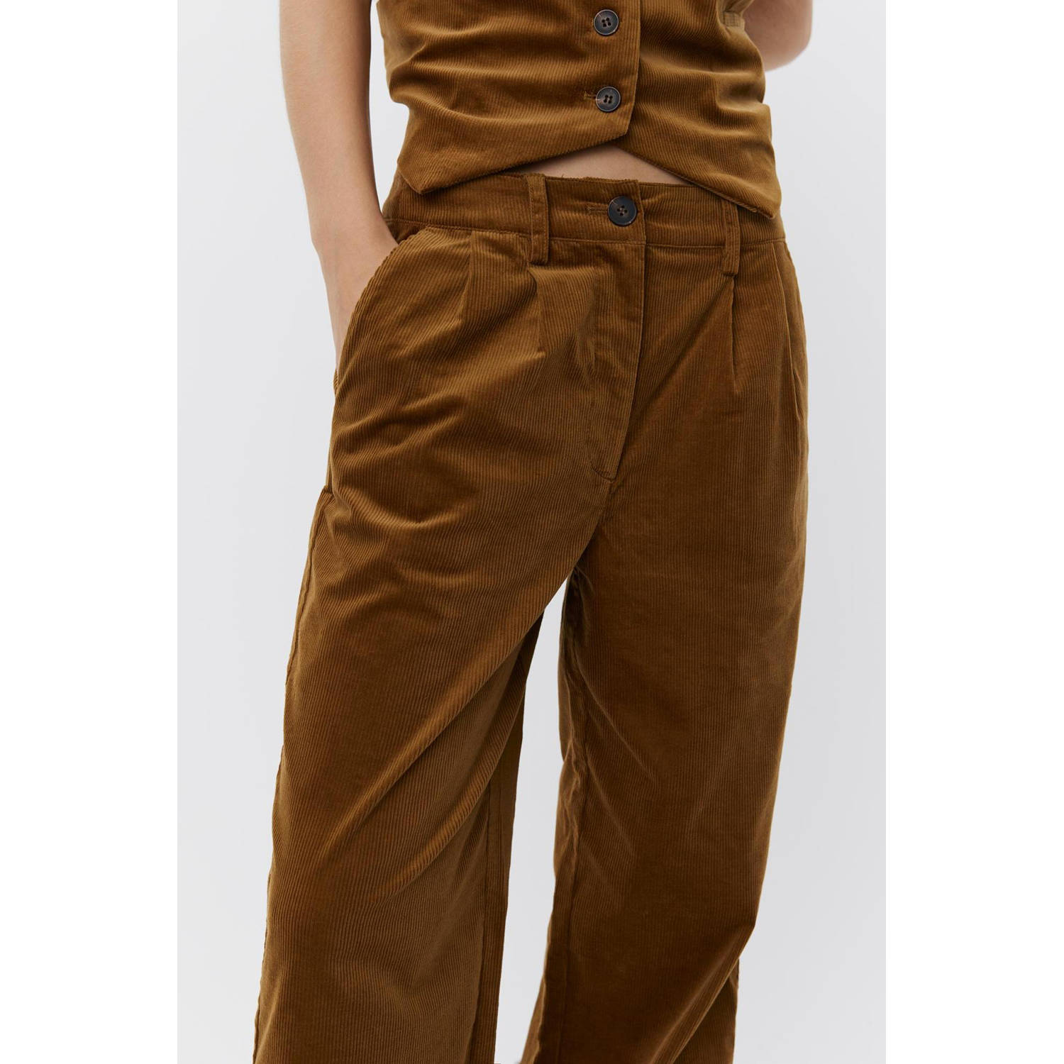 Sofie Schnoor corduroy straight fit broek oker