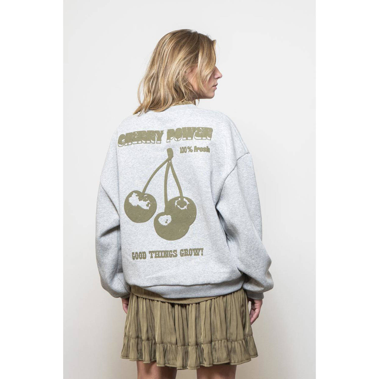 Sofie Schnoor Cool Print Sweatshirt Grey Melange Gray Dames
