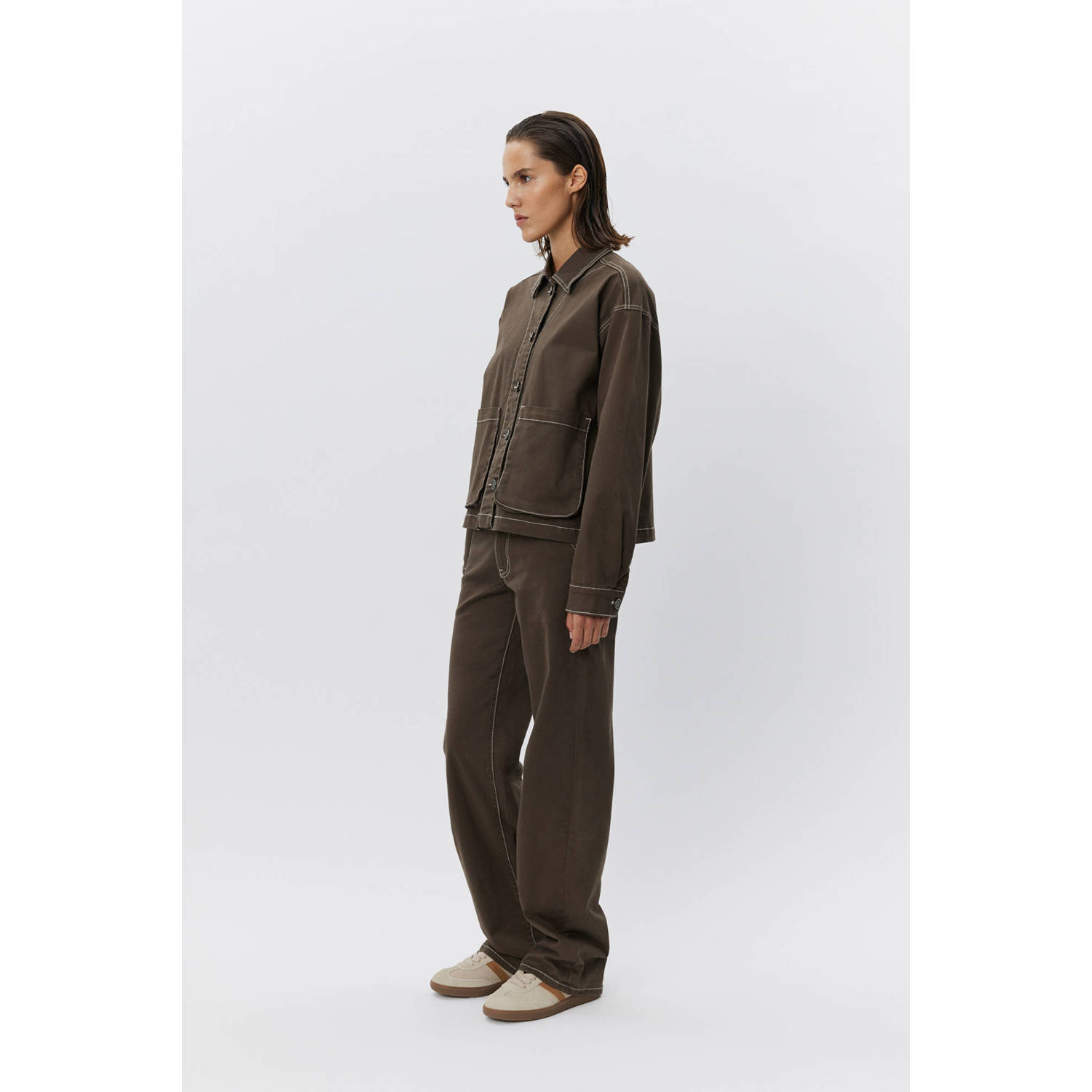 Sofie Schnoor high waist wide leg jeans bruin