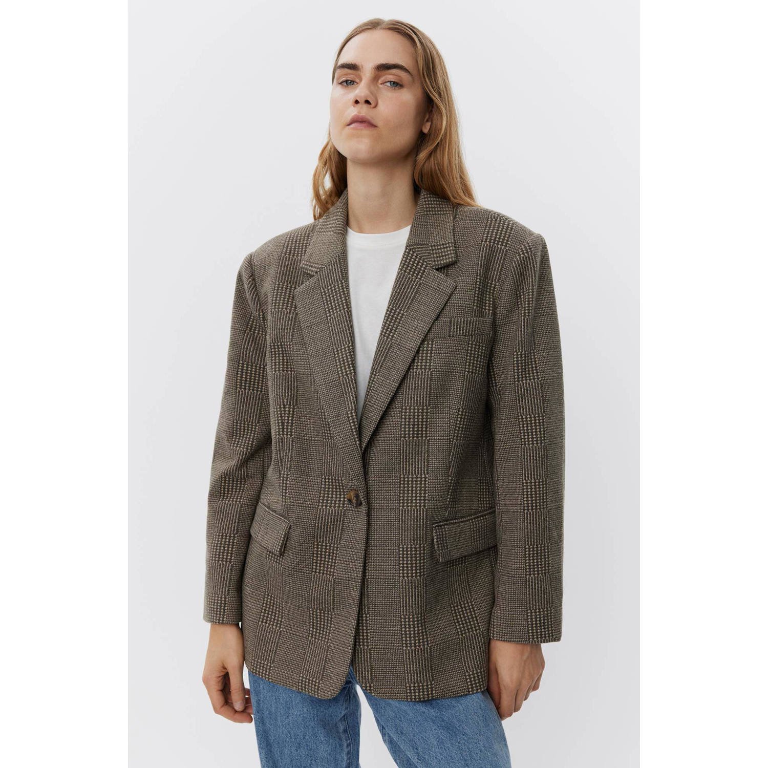 Sofie Schnoor geruite oversized blazer ChantallySW bruin