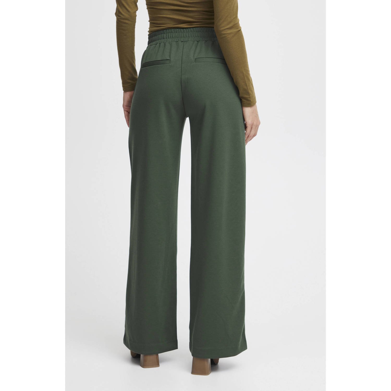 B.Young wide leg pantalon BYRIZETTA groen