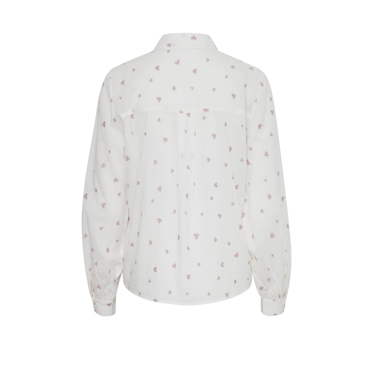 B.Young blouse BYJADIS met hartjes print wit roze