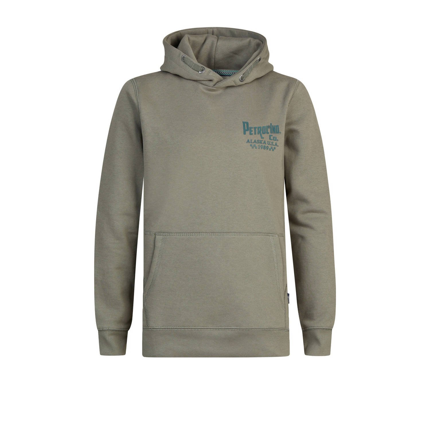 Petrol Industries hoodie groen Trui Jongens Sweat Capuchon Printopdruk 116