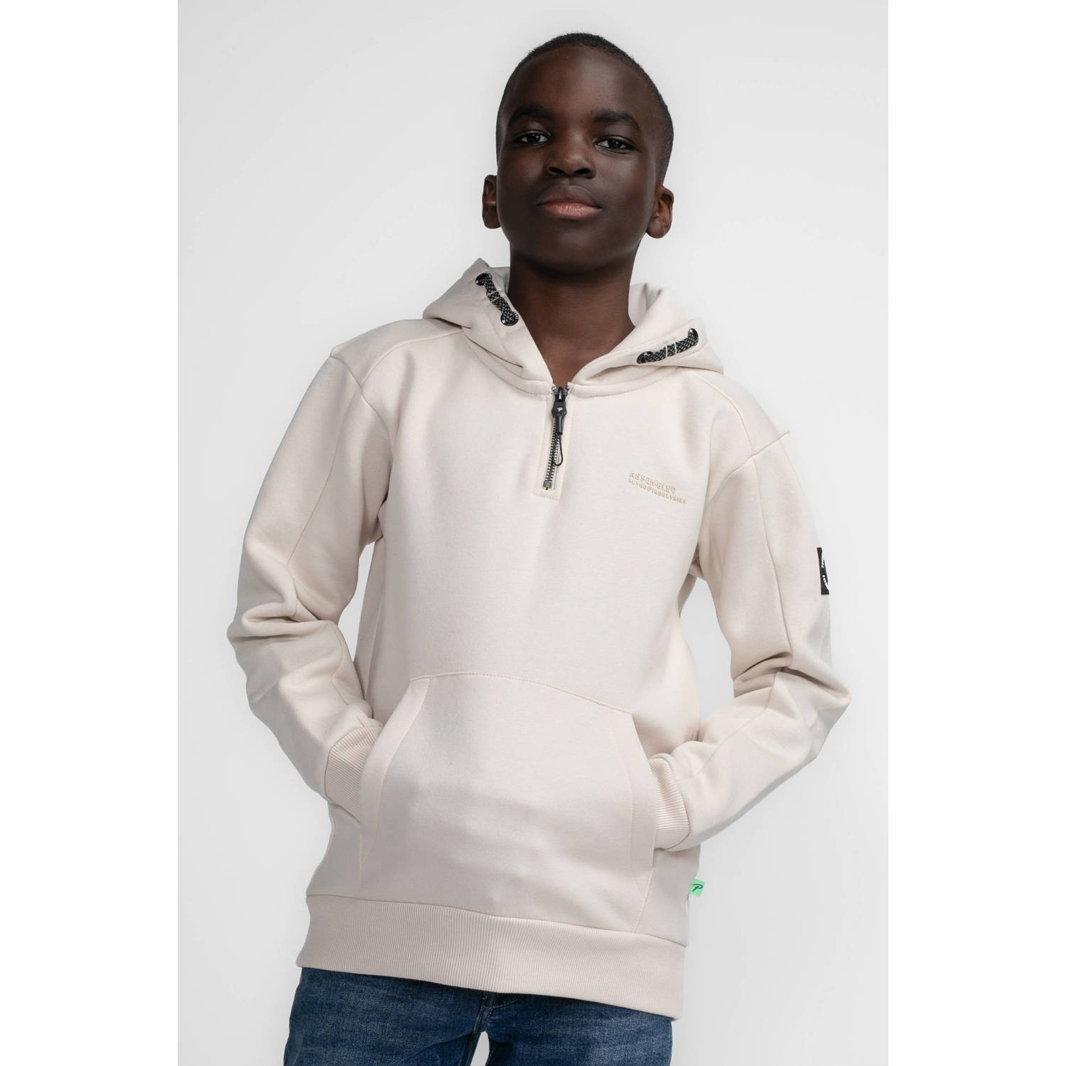 Petrol Industries hoodie ecru Trui Bruin Jongens Sweat Capuchon Effen 116
